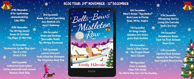 bells-and-bows-on-mistletoe-row, emily-harvale, book, blog-tour