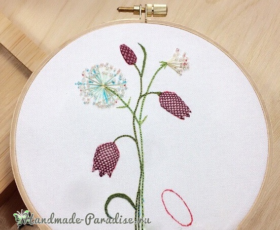 Мастер-класс. Объемная вышивка тюльпаны (14)