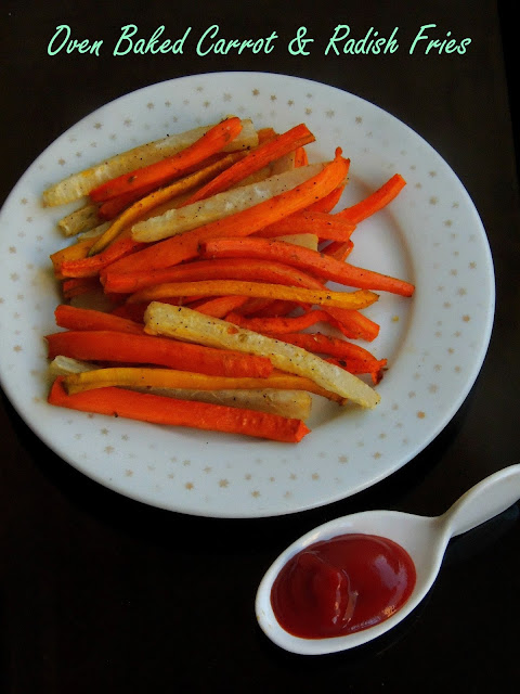 Baked Carrot & radish fries, Carrot & Radish French fries