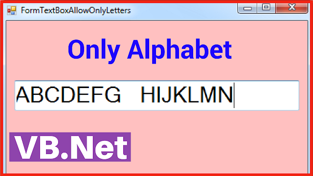 vb.net textbox allow only alphabet