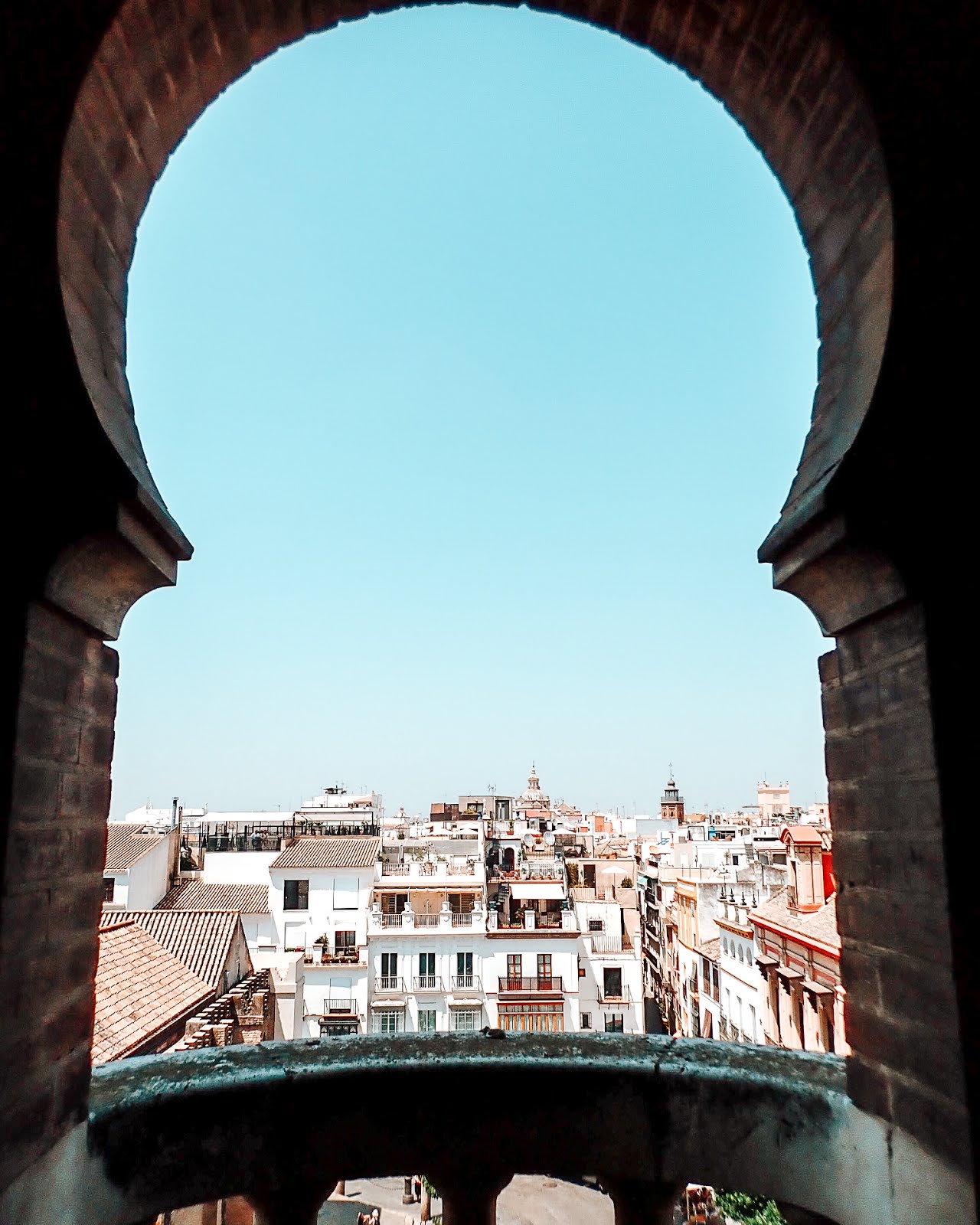 vue sur les toits depuis l'une des fenêtres de la Giralda de Séville