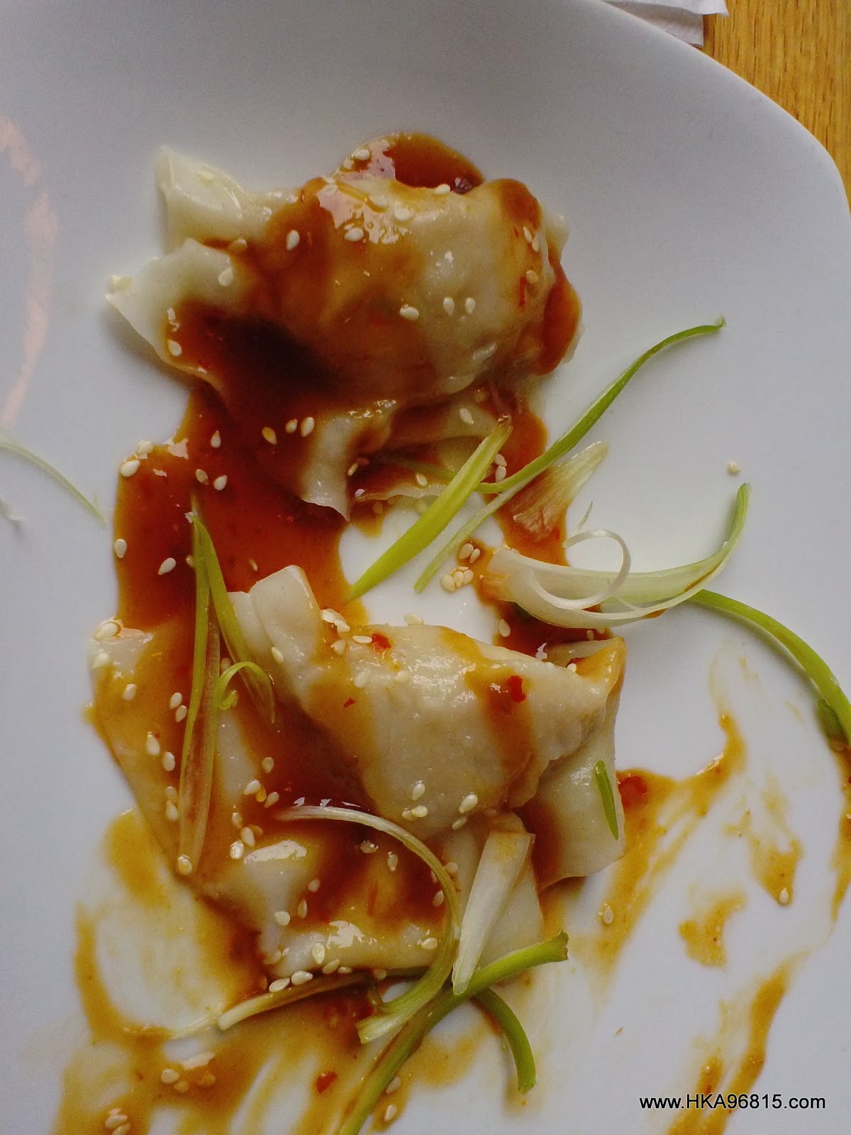 Akiko and I had some Sesame Ginger Chicken Dumplings , a California Club pizza and some Chicken