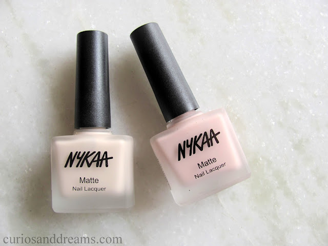 Nykaa Matte Nail Lacquer review, Nykaa Matte Nail Lacquer Pink Meringue review,Nykaa Matte Nail Lacquer Almond Crumble review