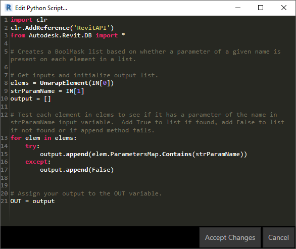 The Architect's Desktop: Dynamo: Python Node to Test For Presence of a ...