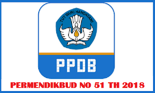  Permendikbud Nomor 51 Tahun 2018  tentang Juknis PPDB TK SD SMP SMA SMK tahun pelajaran 2019/2020