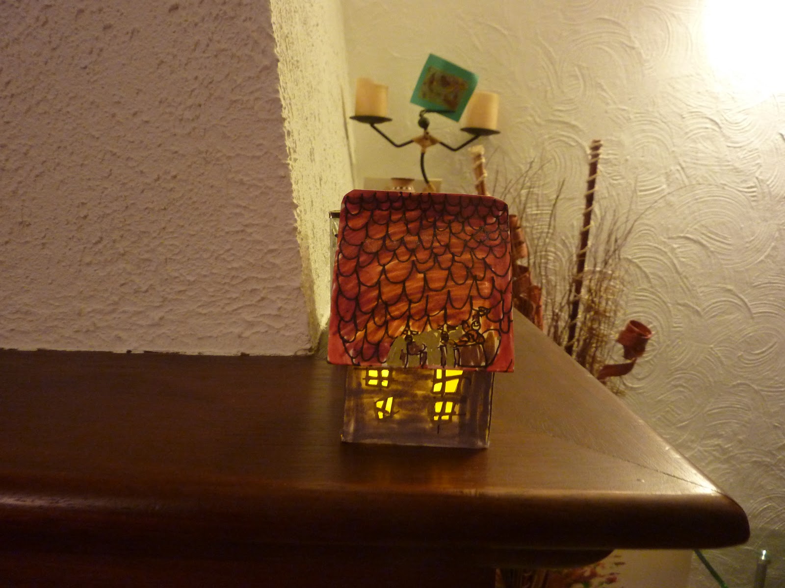 Maison De Noël éclairée LED - Veilleuse Décorative Chalet En Bois, Environ 20x16 Cm | Pour Intérieur Et Extérieur