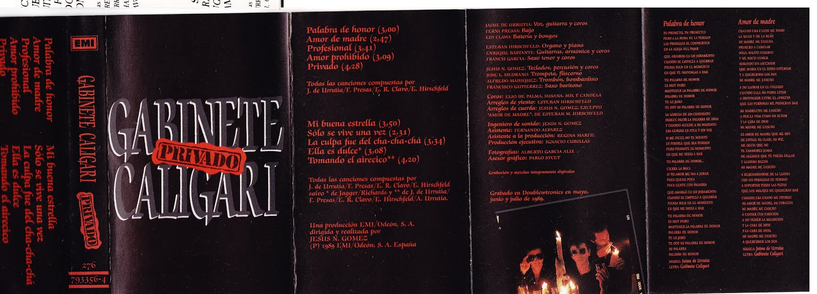 Carátulas de cassettes Caligari - SORIA - PRIVADO CUATRO ROSAS
