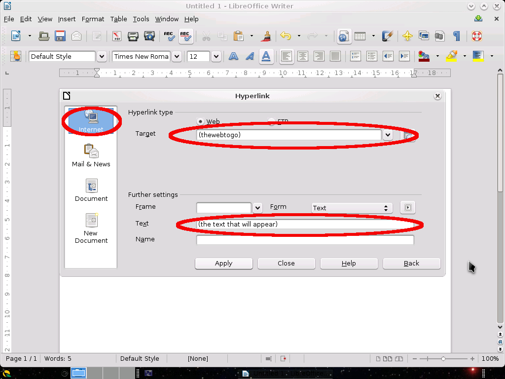 Computer Science How to create hyperlinks in LibreOffice Writer