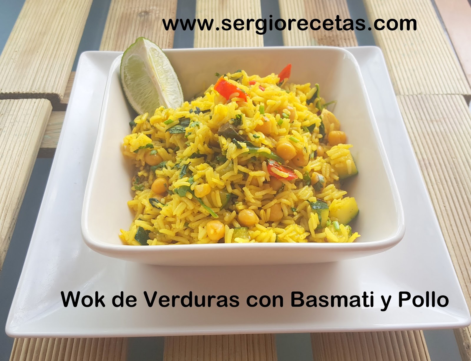Wok de Verduras con Arroz Basmati y Pollo/Receta SemiVegetariana/Ideas