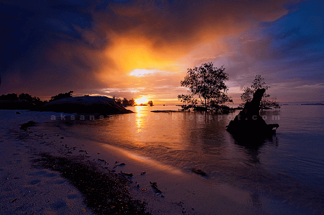 Sunset di Pantai Putat Belinyu Pulau Bangka