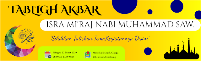 Design Template Banner Isra Mi Raj 2019 Inkscape Epullijal