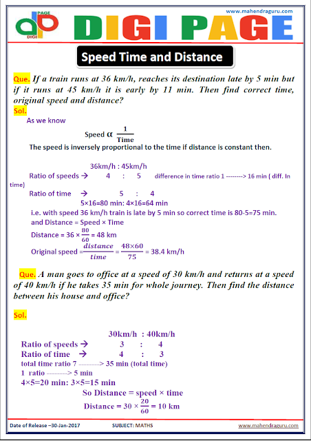 DP | SPEED TIME & DISTANCE | 30 - JAN - 17 DP | SPEED TIME & DISTANCE | 30 - JAN - 17