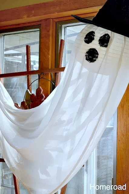 hanging sheet with ghost
