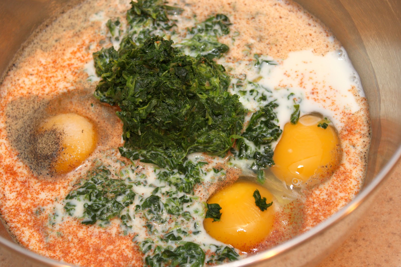 The Bitchin' Kitchin' Spinach Bacon Blue Cheese Quiche