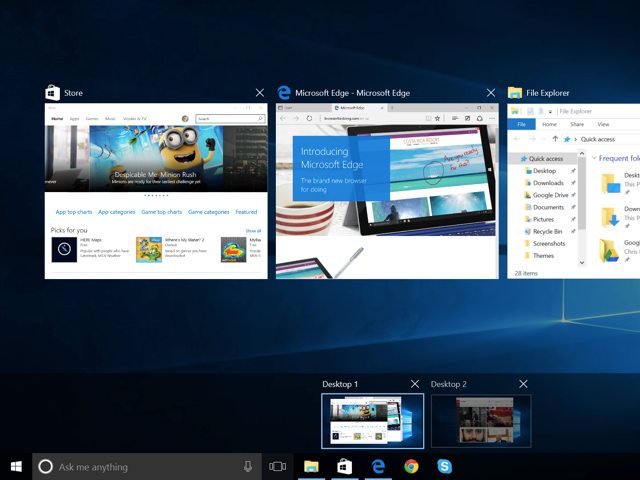 Tampilan Task View Anyar dan Bisa Multiple Desktop Tampilan Task View Anyar dan Bisa Multiple Desktop