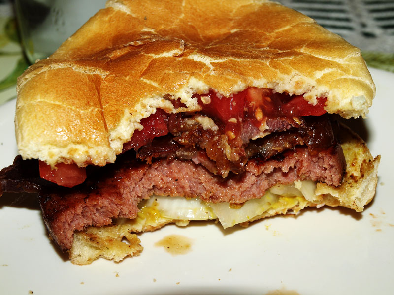 Pellet Smoker Cooking Grilled Bologna Sandwich and a Bacon Cocktail