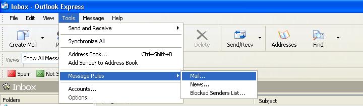 Message rules. Таблица Outlook Express. Таблица Outlook Express Информатика.