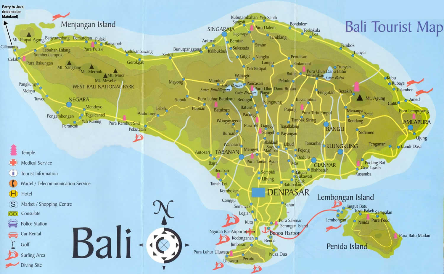 Peta Kota Peta Pulau Bali 
