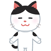 猫のキャラクター（白黒）