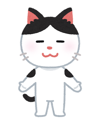 猫のキャラクター（白黒）