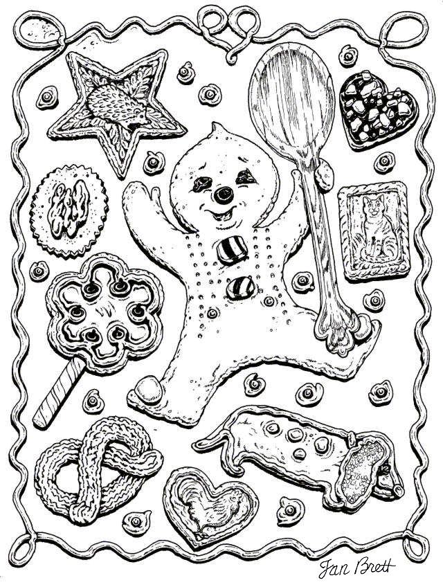 Gingerbread Christmas Coloring Pages To Printable Cartoon Coloring Pages