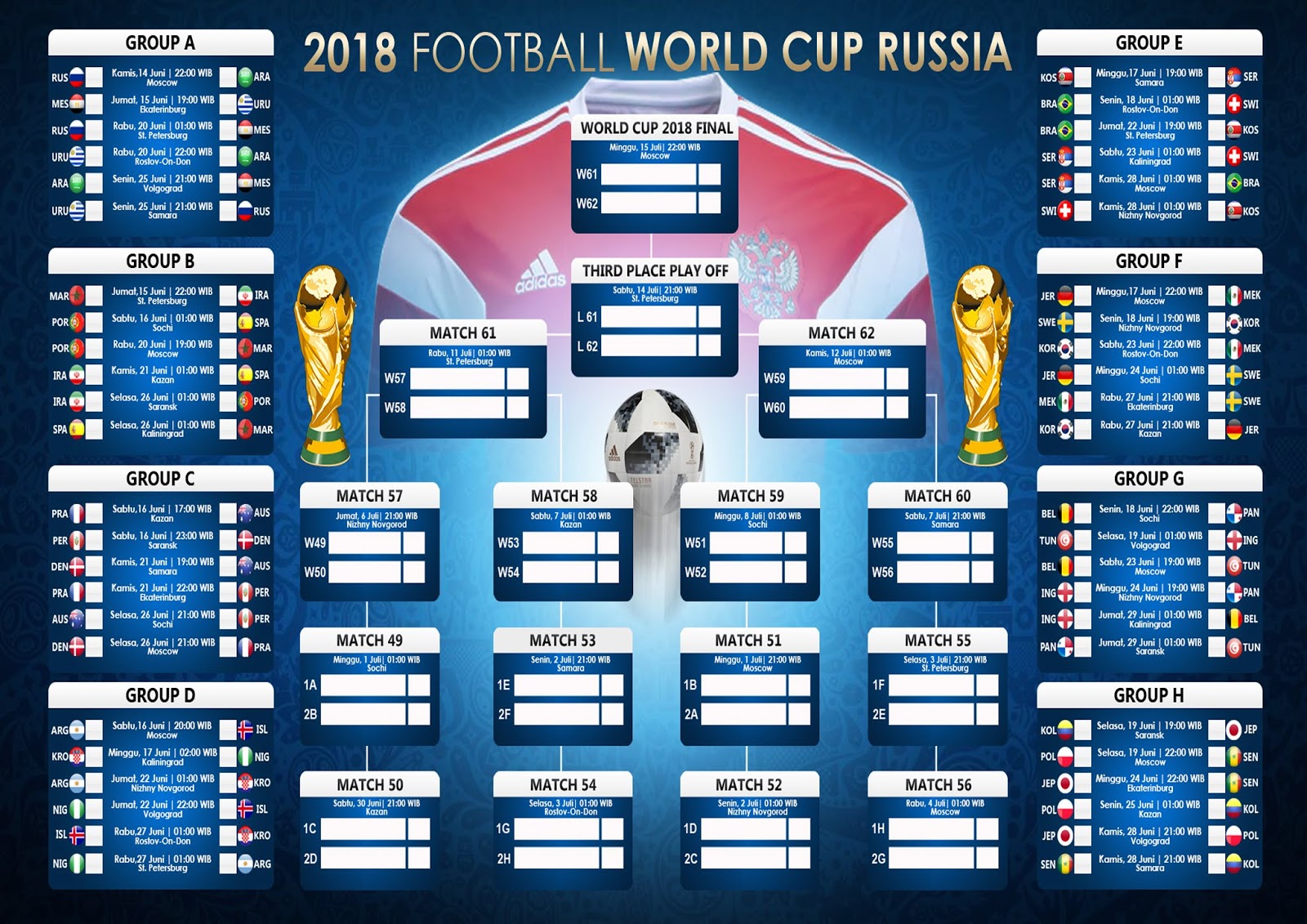Poster Jadwal Piala Dunia Lakaran