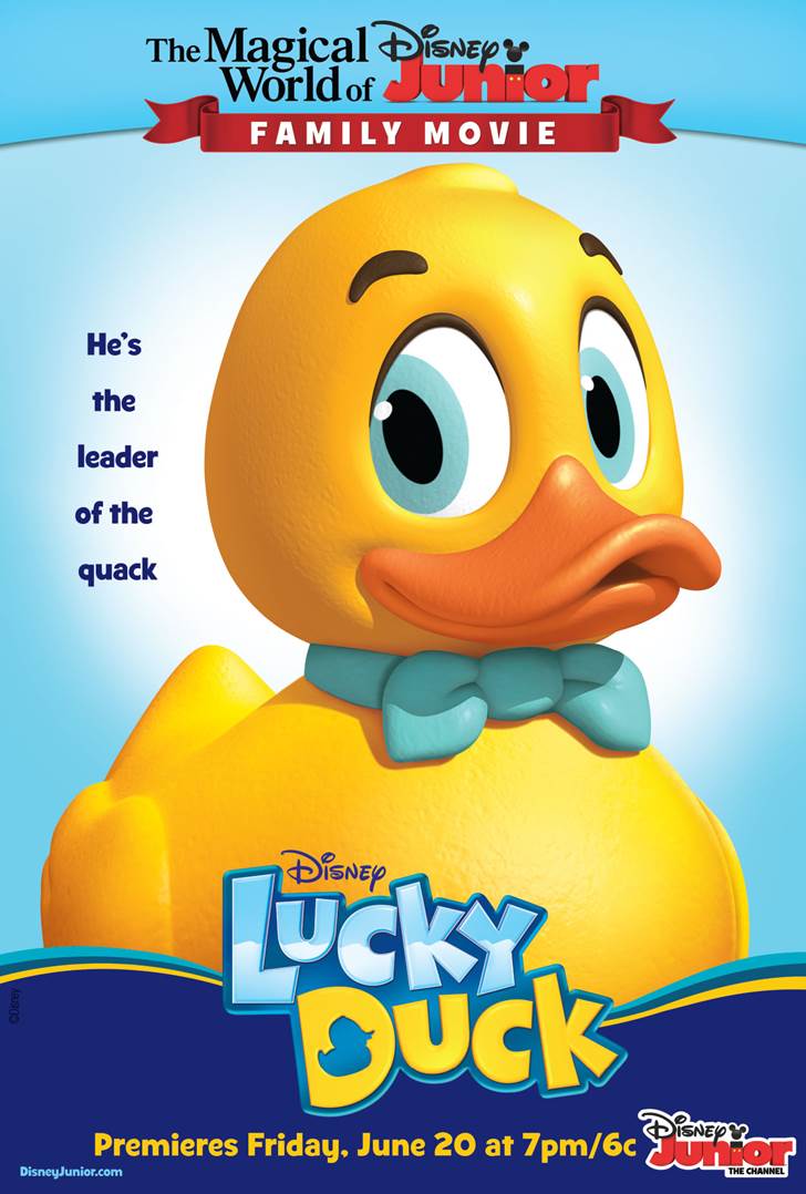  Disney Junior ,"Lucky Duck" Poster, First Disney Junior Original Movie, Focused on the Magic