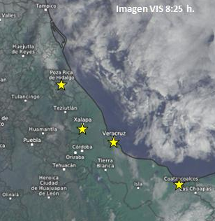 Cielo despejado con probable evento de Surada en Veracruz
