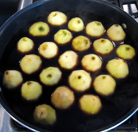 pears in coffee syrup