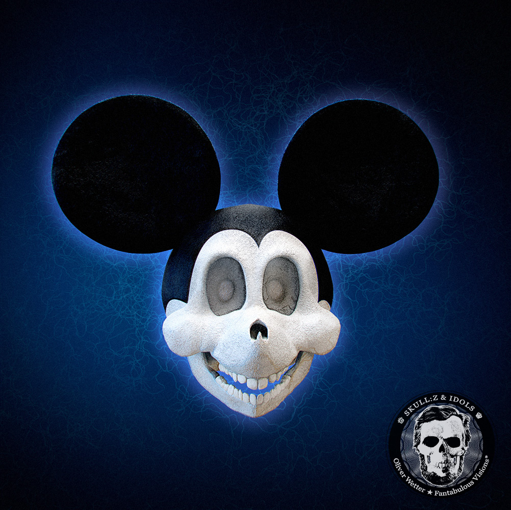 Skull portrait of Mickey Mouse