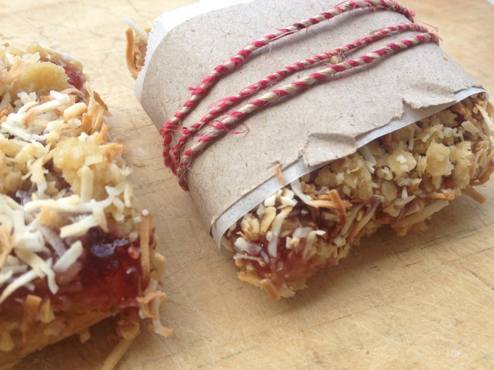 Teacups & Daisies Oat Coconut Jam bars