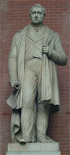 تمثال جورج ستيفنسون في متحف السكة الحديد القومي في نيورك