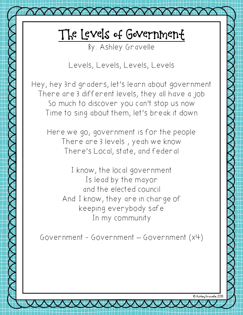 TeachNC 3 Levels of Government Song Share!