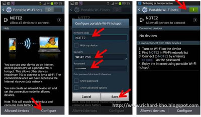 cara setting hotspot wifi di Samsung Galaxy Note 2