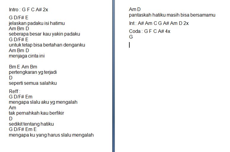 Lirik Lagu Gitar Seventeen Selalu Mengalah Chord Kunci Gitar Llckg Jelaskan padaku isi hatimu seberapa besar kau yaqin padaku mengapa slalu aku yang mengalah tak pernahkah kau berpikir sedikit tentang hatiku mengapa ku. chord kunci gitar blogger