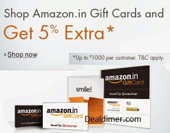 Shop Amazon.in Gift Cards and get 5% Extra