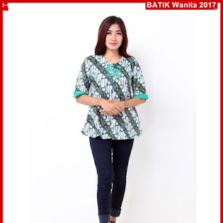 A3TBD Kemeja Lionie Batik Top Hijau Modis Bj99A3