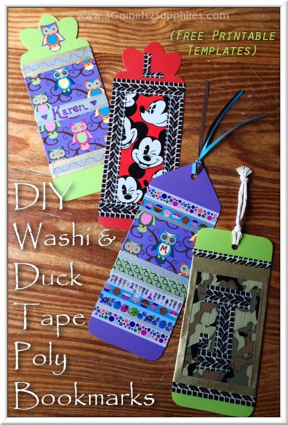 DIY Personalized Duck and Washi Tape Poly Bookmarks - Free Printable Templates