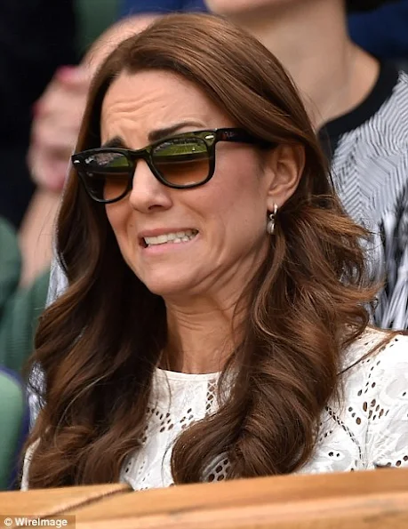 Catherine, Duchess of Cambridge and Prince William attend day nine of the Wimbledon Lawn Tennis Championships at Wimbledon in London