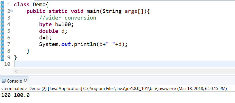 Conversion and Casting in Java