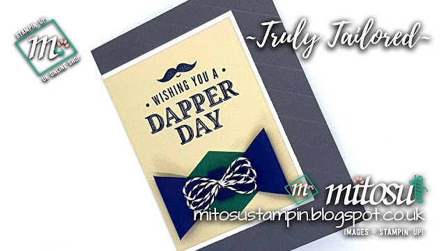 Stampin' Up! Truly Tailored SU Guy Card Idea for Paper Craft Crew Card Sketch Challenge #PCC281 order craft from Mitosu Crafts UK Online Shop