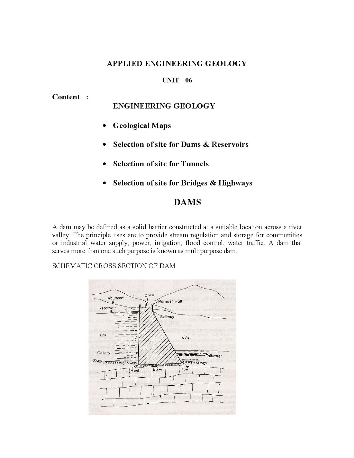 Engineering Blog Applied Engineering Geology Lecture Notes (Unit 6)