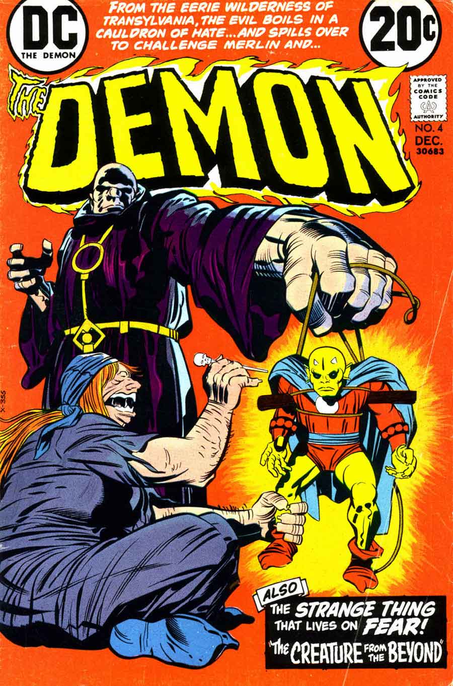 Demon v1 #4 dc bronze age comic book cover art by Jack Kirby