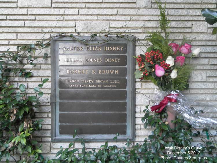 Charles Zembillas At Walt Disney's Grave on his birthday Dec 5 2012