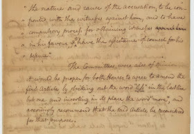 US Senator Oliver Ellsworth handwritten report of the Conference Committee's recommended changes to Article the First - http://www.articlethefirst.net/