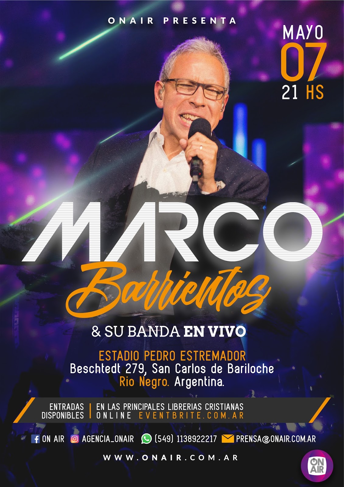 Marco Barrientos llega a Bariloche para un concierto inolvidable