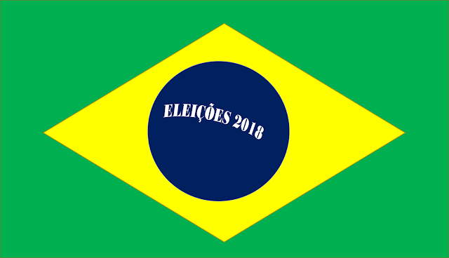 A imagem da bandeira do Brasil está escrito: Eleições gerais 2018. Nenhum eleitor possa cair na cilada da direita manipuladora que faz campanha ilegal contra o voto, mas que todos exerçam com a total liberdade democrática o direito de votar.