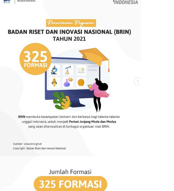 Badan Riset dan Inovasi Nasional (BRIN) Buka Lowongan Kerja CPNS
