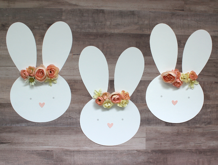 Easter bunny with floral crown Easter Garland Tutorial