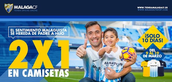 Vuelve el 2x1 en camisetas del Málaga CF